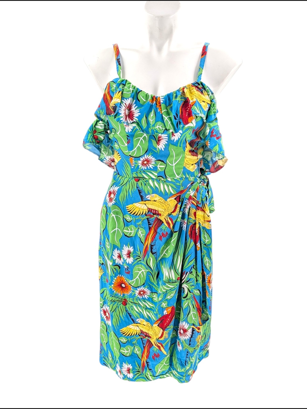 Trashy Diva Jungle Parrots Hollywood Sarong Size 6 Rayon Tropical Tiki